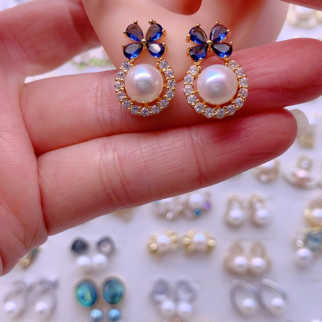 淡水珍珠耳饰合金