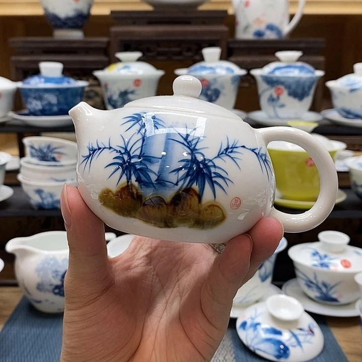 手绘西施茶壶160釉下彩高温瓷微瑕福利款