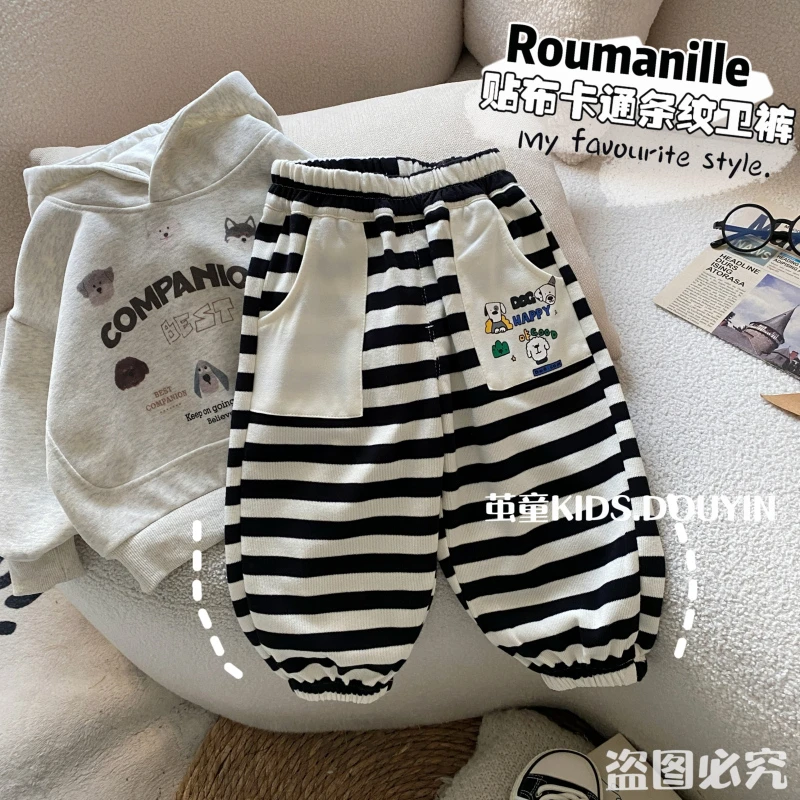 【麦麦妈】C242春秋小童贴布卡通春季新品男女宝宝百搭休闲长裤