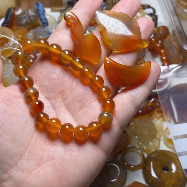 玛瑙/玉髓颈饰未镶嵌心**始0023