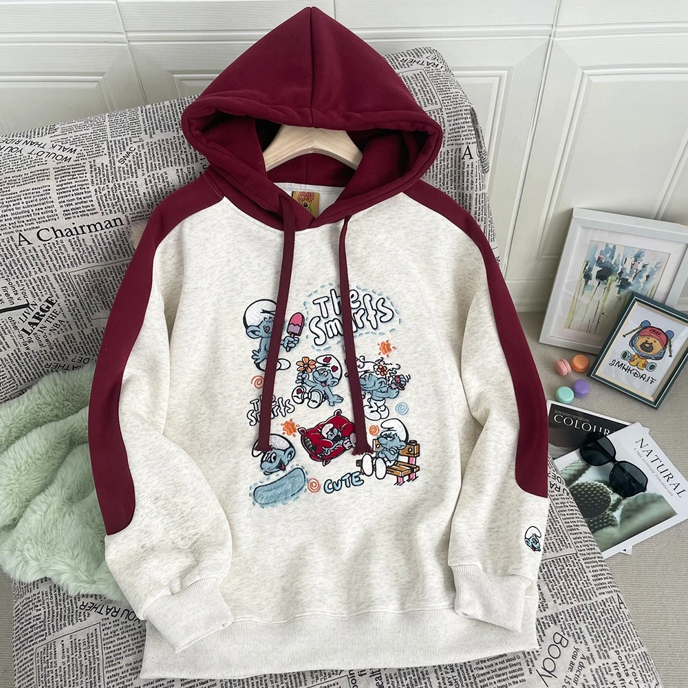 【高货卫衣系列】蓝精.灵 加绒插肩宽松 微胖遮肉卫衣