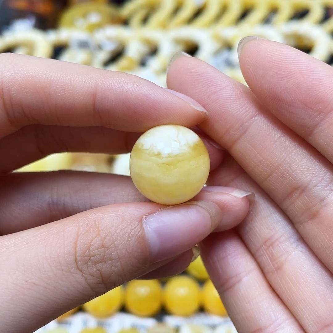 未镶嵌蜜蜡裸石圆珠17.5mm