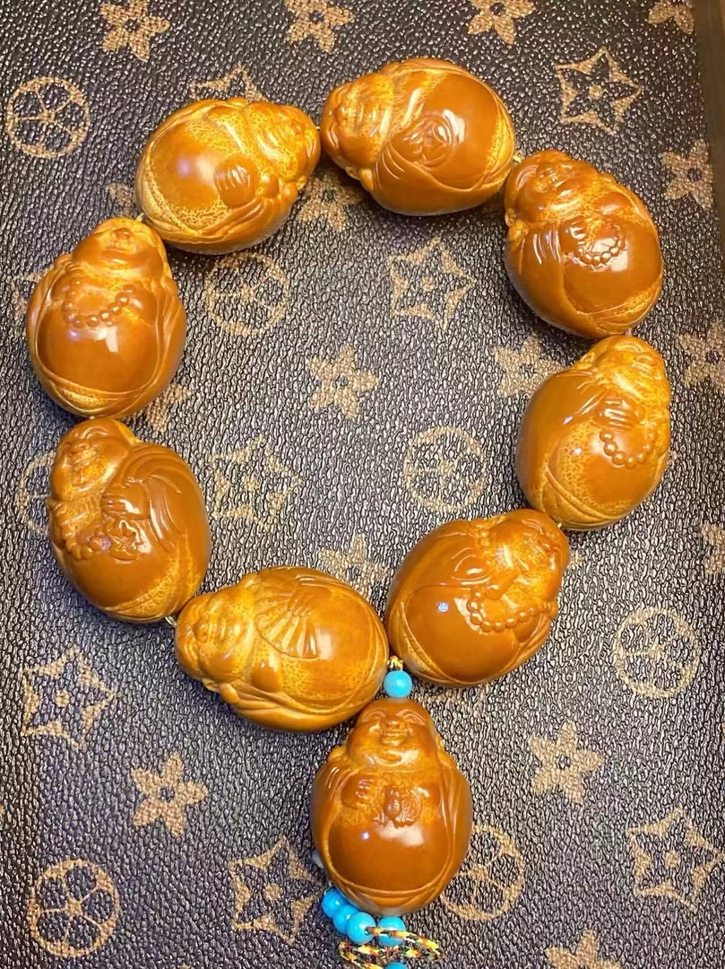 巴西进口大橄榄核雕弥勒佛手持橄榄核手串