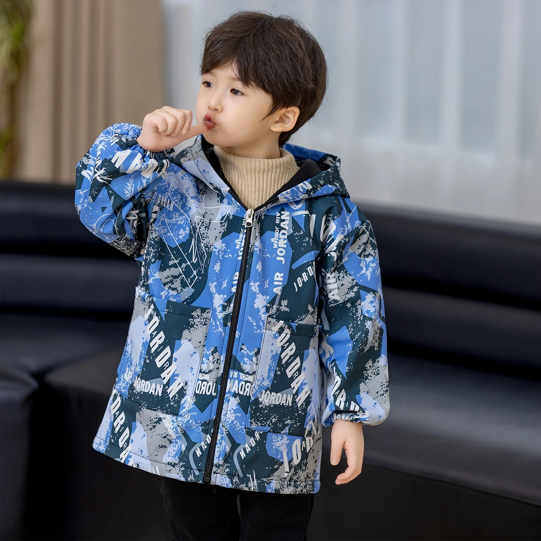 儿童罩衣防水宝宝长袖男童吃饭加绒护衣小孩中大男童套幼儿园罩衫