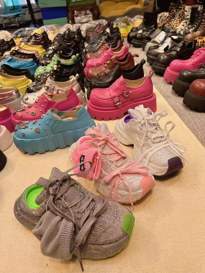 时尚满天星厚底老爹鞋女澳钻增高透气休闲鞋潮流百搭