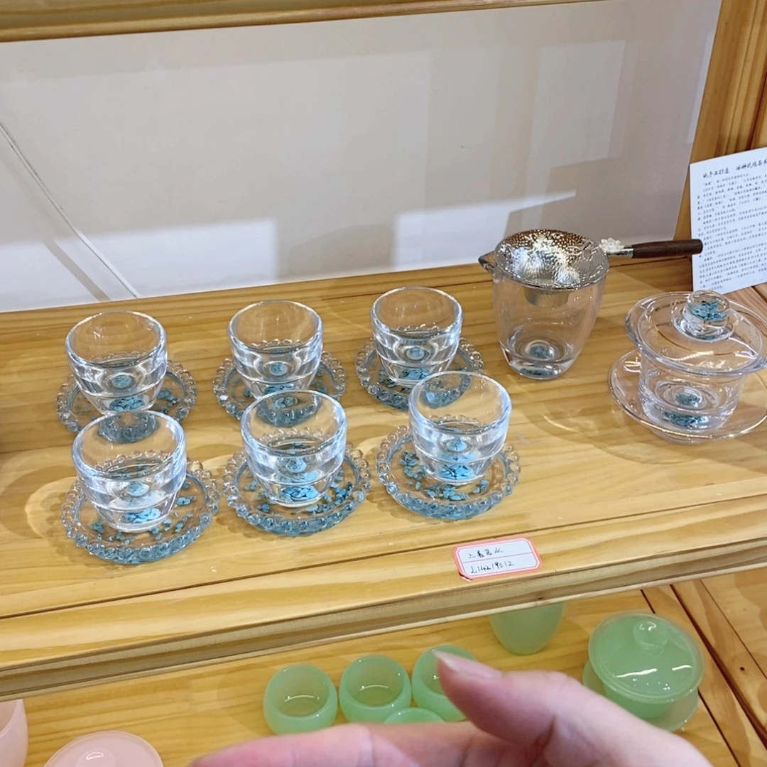手工艺品琉璃新款水晶套装 不带礼盒 客杯2