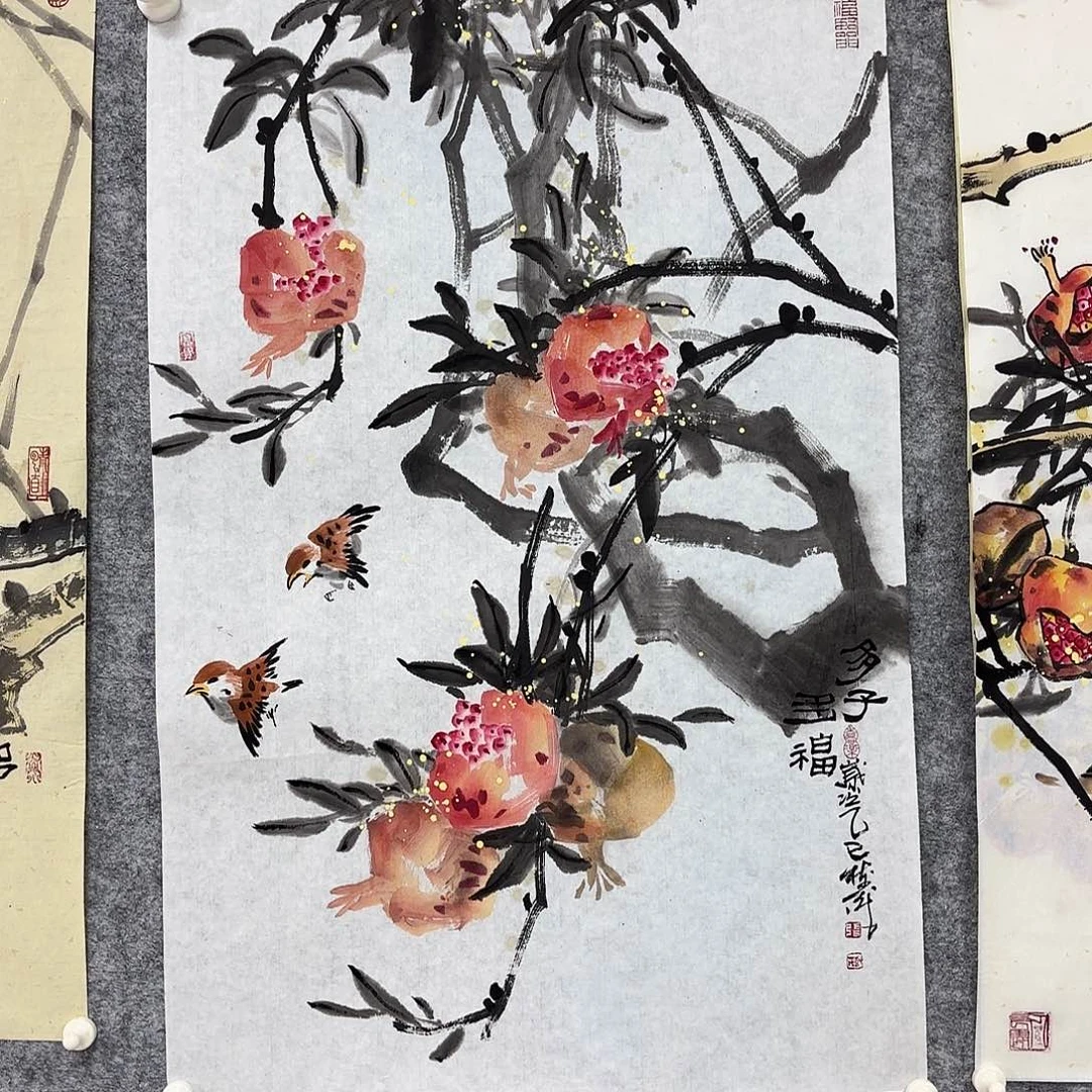 张树茂花鸟国画作品