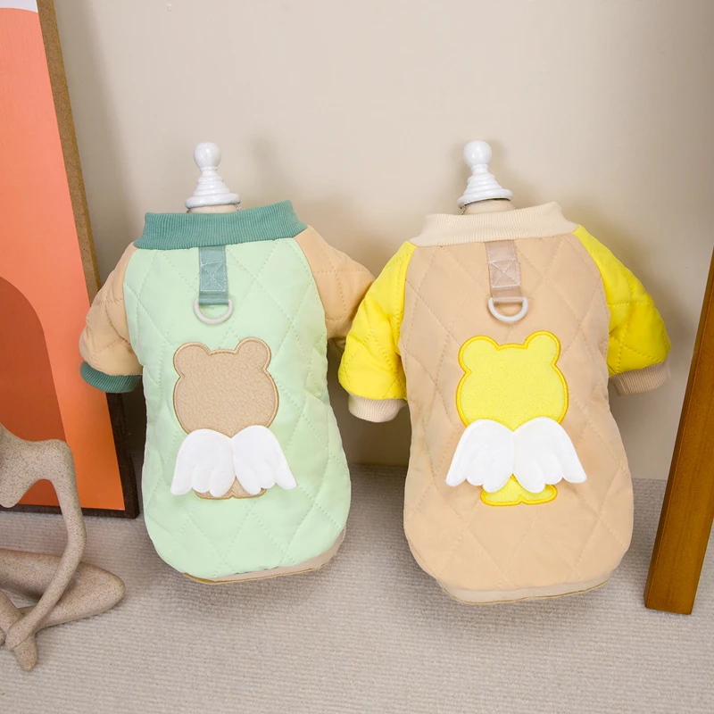 宠物棉服狗狗棉服猫咪棉服宠物秋冬加绒外套宠物两腿棉服带牵引扣