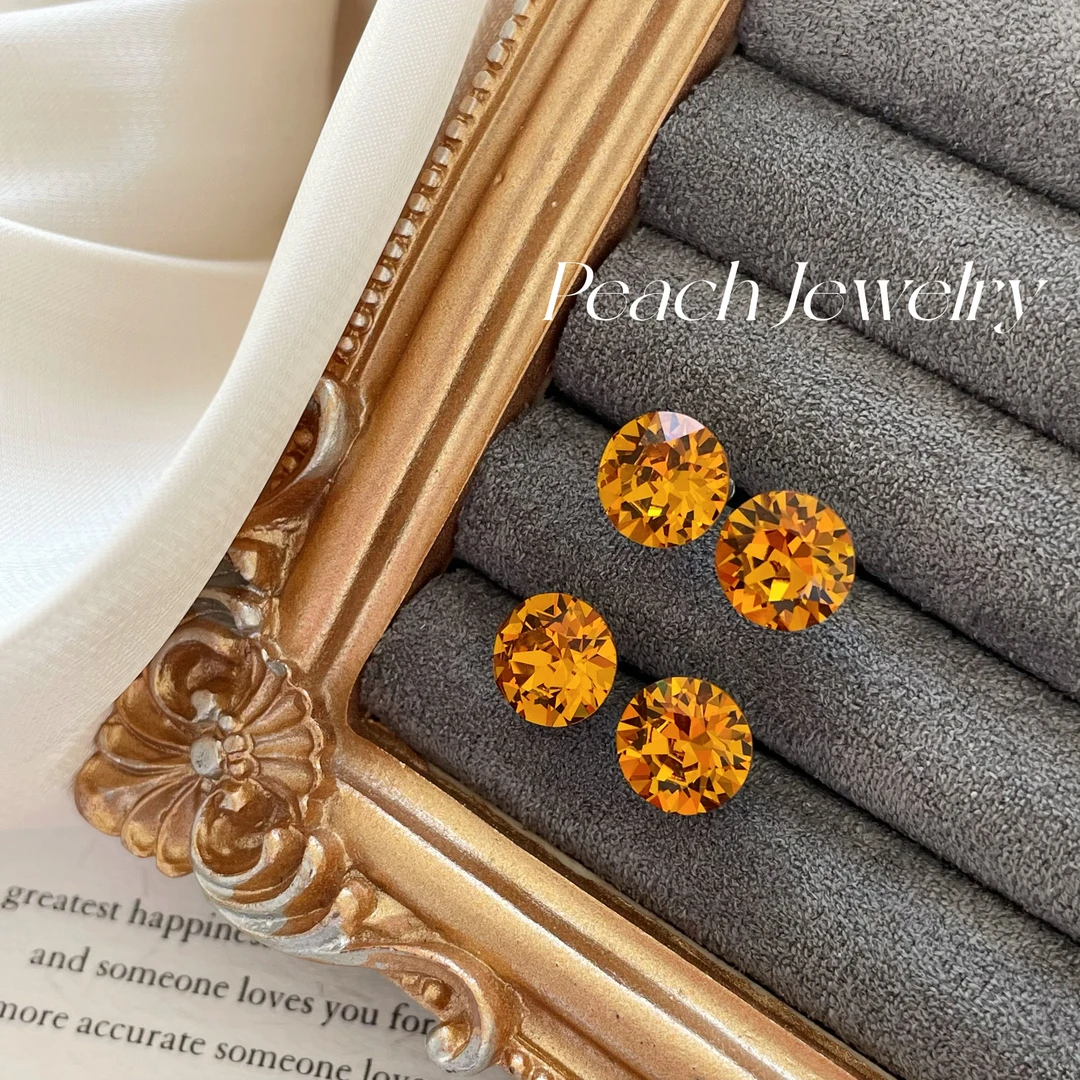 钛钢锆石耳饰 暮光之橙单只耳骨钉 LN80 多样性发一颜色微差