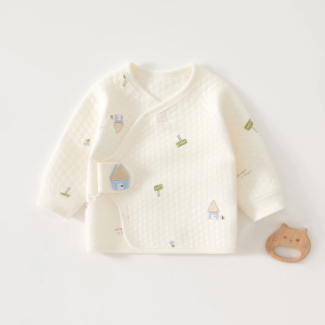 初生婴儿半背衣保暖上衣新生儿秋冬宝宝衣服打底0-3-6个月和尚服