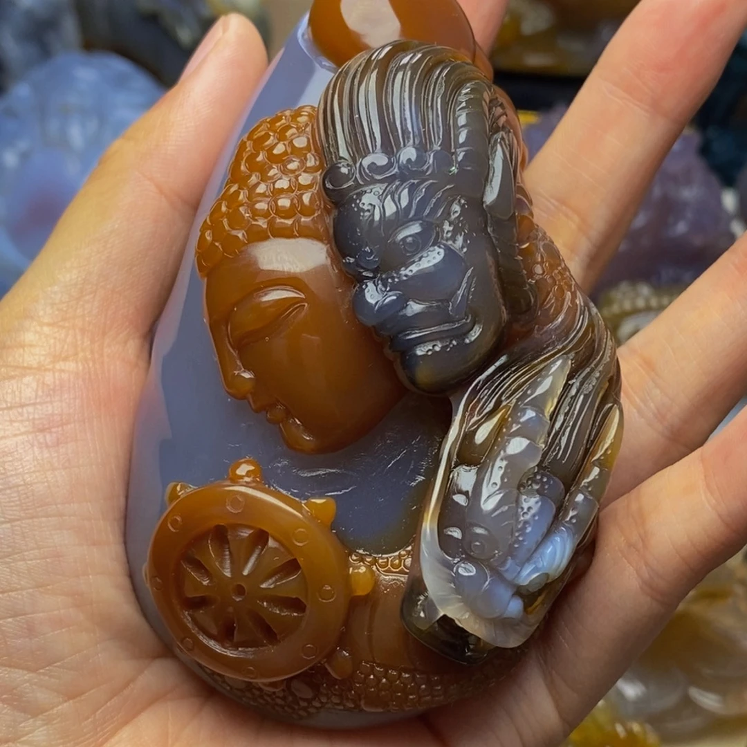 墨***乐未镶嵌手把件玛瑙/玉髓