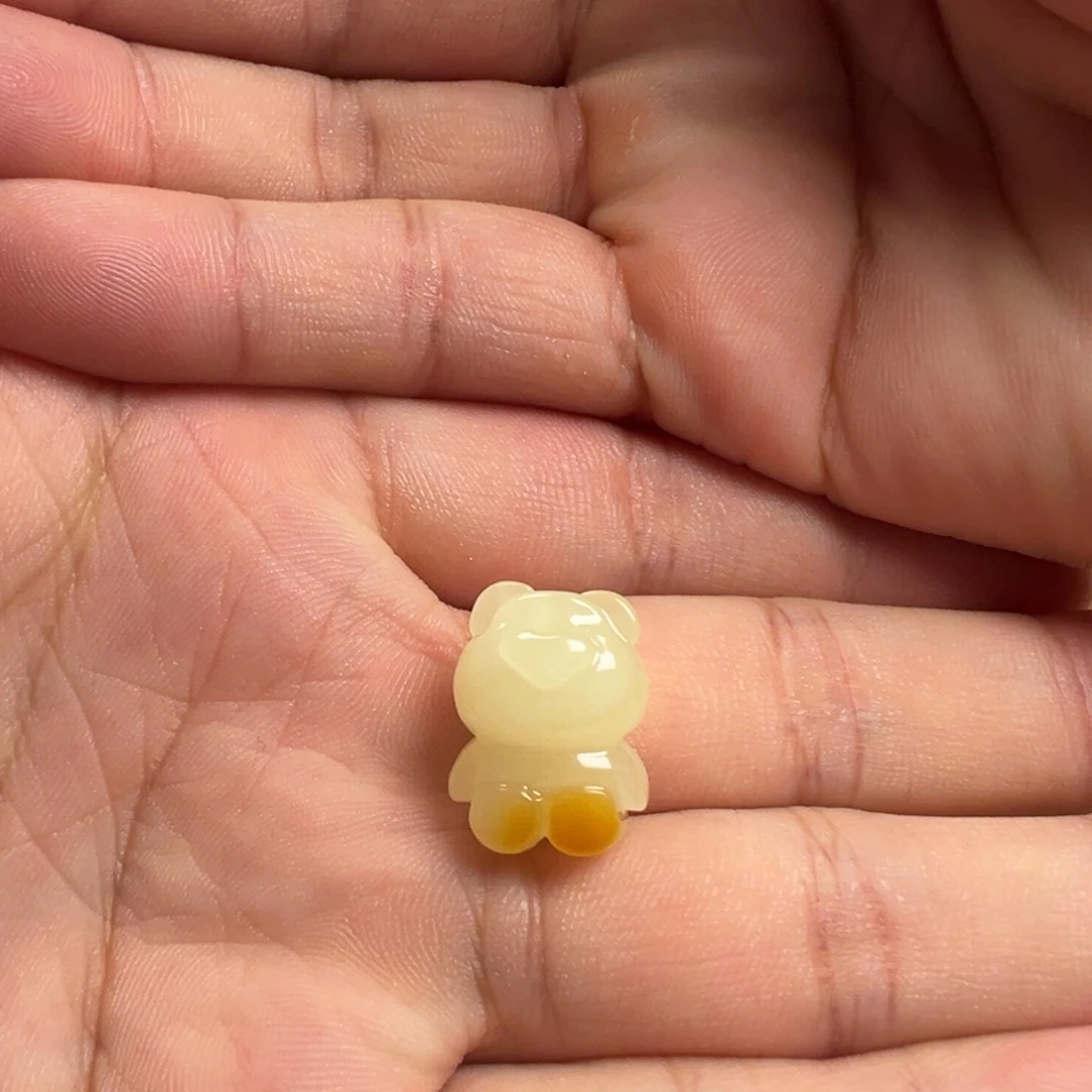 蜜蜡颈饰未镶嵌小熊提溜（打孔不退换）