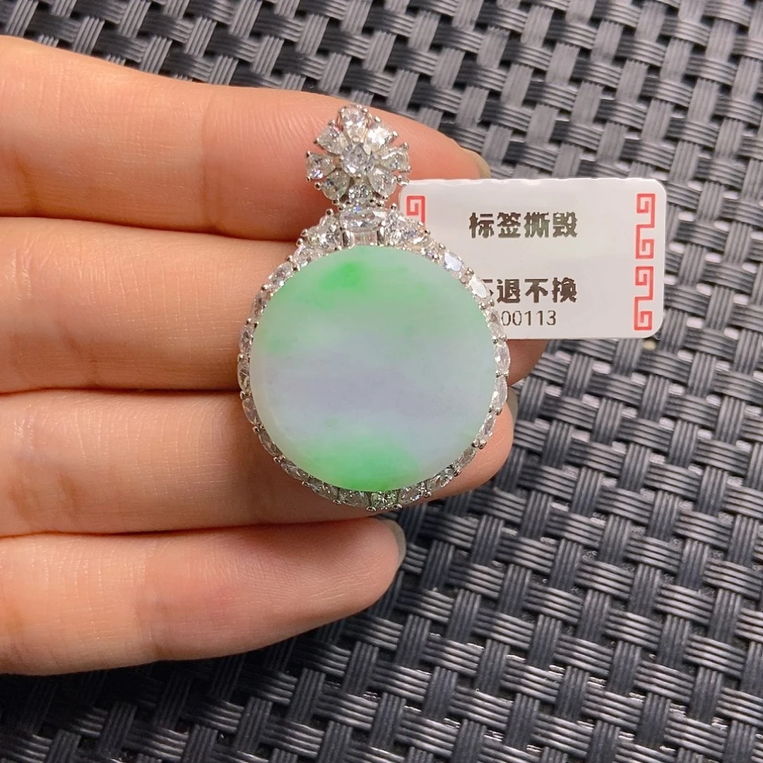 翡翠银S925镶嵌颈饰