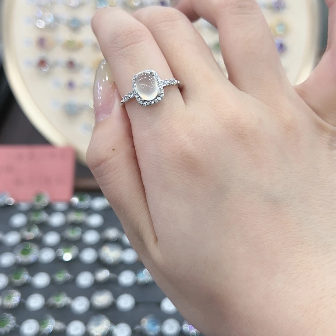 蛇纹石玉戒指银S925镶嵌纳****社