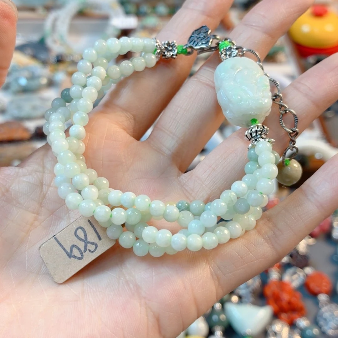 未镶嵌手链翡翠沁*沁手串