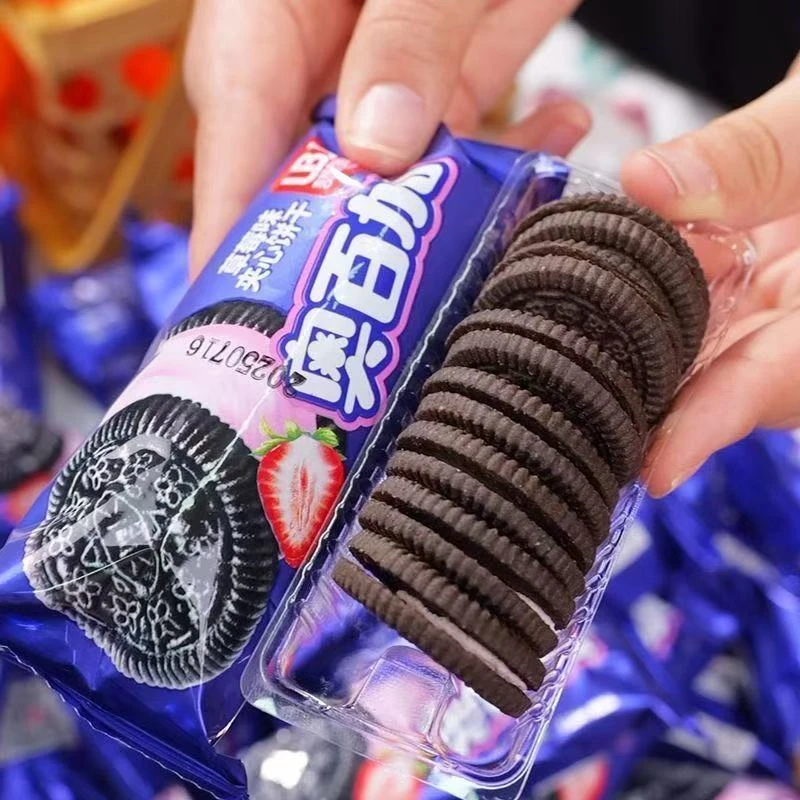 【半价抢20包】奥百加夹心饼干巧克力原味草莓味饼干休闲解馋零食小