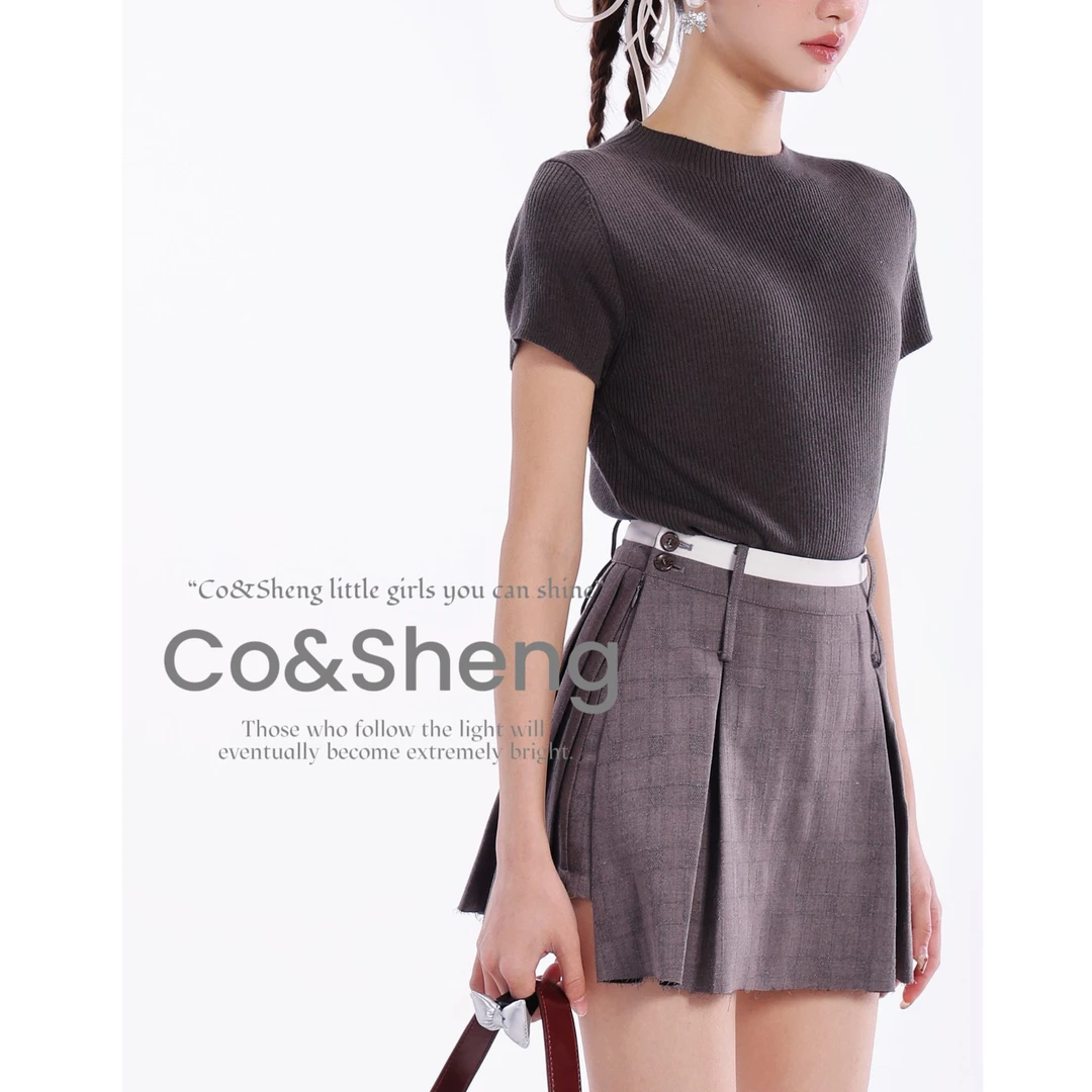 美式德芙/co&sheng重生150小个子春季新品西装短裙洋气衣服女