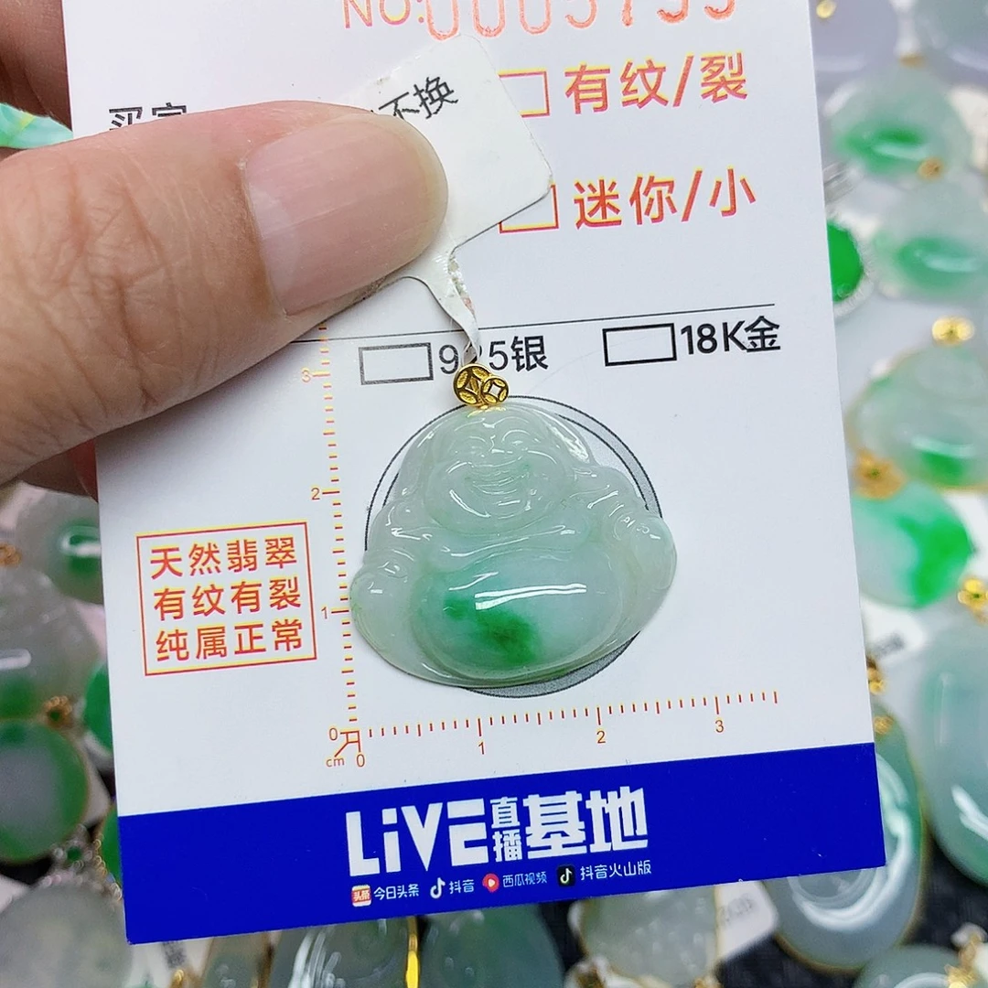 翡翠18K金镶嵌颈饰345689