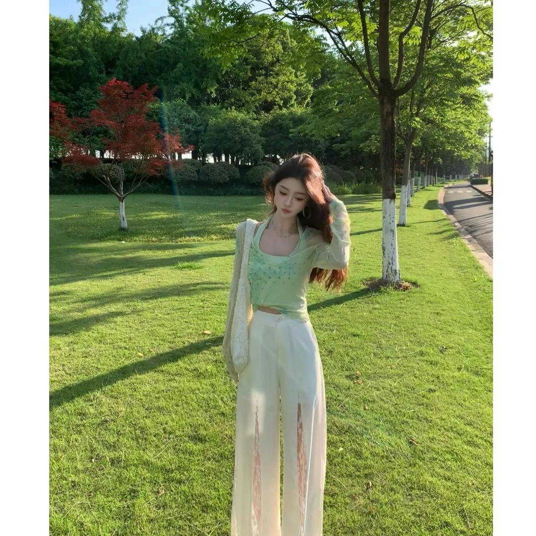 【千寻严选】夏季时尚气质百搭洋气减龄休闲设计感两件套JJC5TZ2358