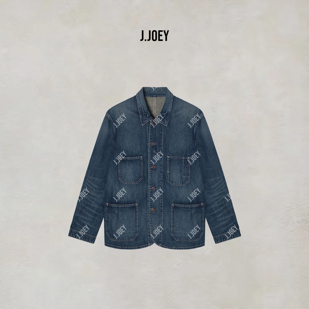 J.JOEY 夏季薄款复古宽松休闲极简风百搭牛仔外套 0987