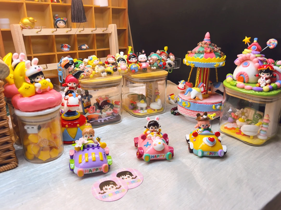 团车，手工粘土娃娃挂件代拆