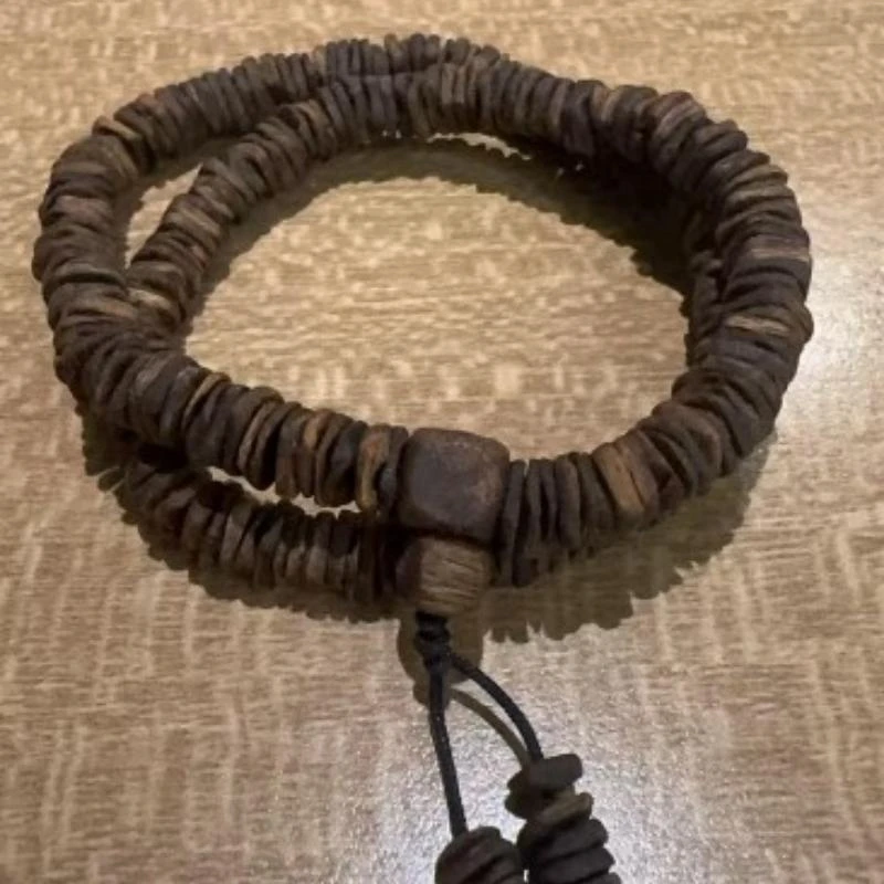 沉香海南黄棋楠虫漏片片珠双圈手串 166 多样性发其一