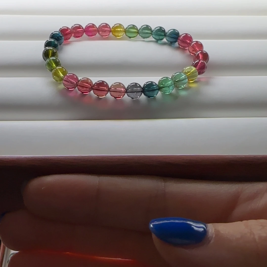 碧玺手链未镶嵌原**啡碧玺