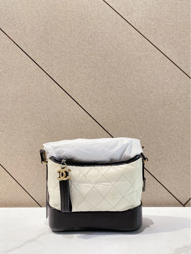 99新 Chanel/香奈儿 帝爵奢品/黑白拼色流浪包小号