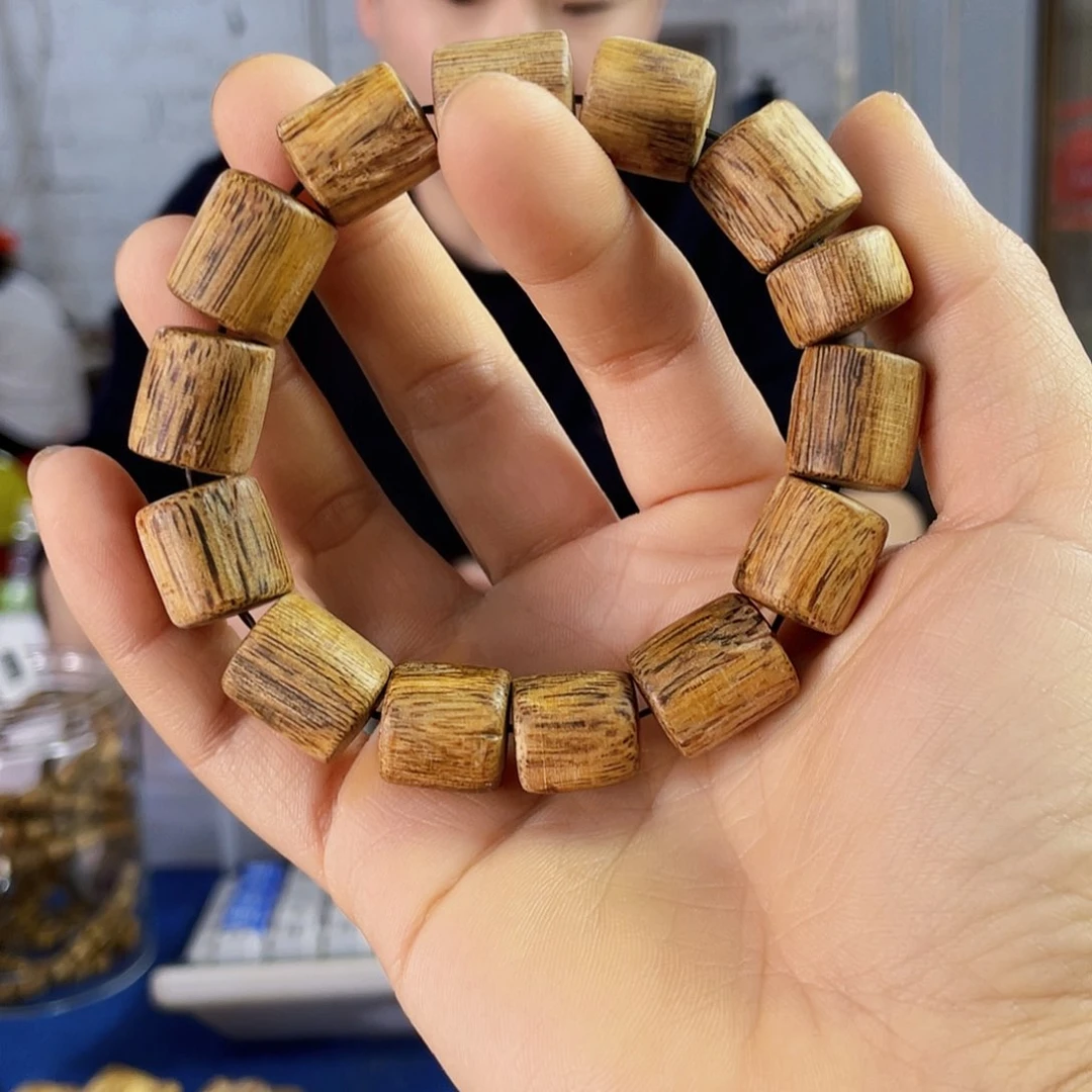 沉香手串钱*野生绿棋树心油单圈1.4/15克多样性发一