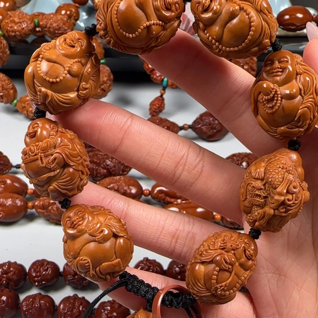 手串橄榄核油核背兽弥勒手串