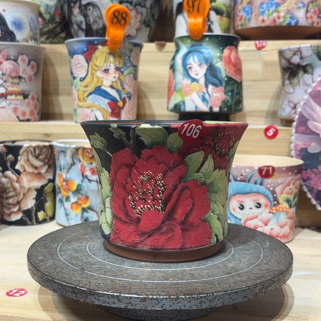 景德镇手绘花盆陶瓷14/11
