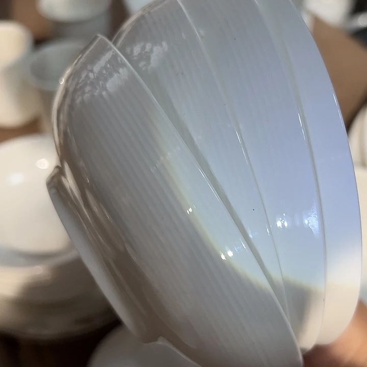 国营尾货骨瓷细纹碗四个