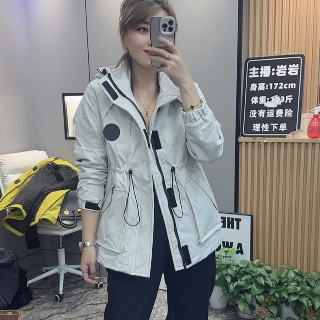 岩岩家欧货同款显瘦收腰二棉冲锋衣