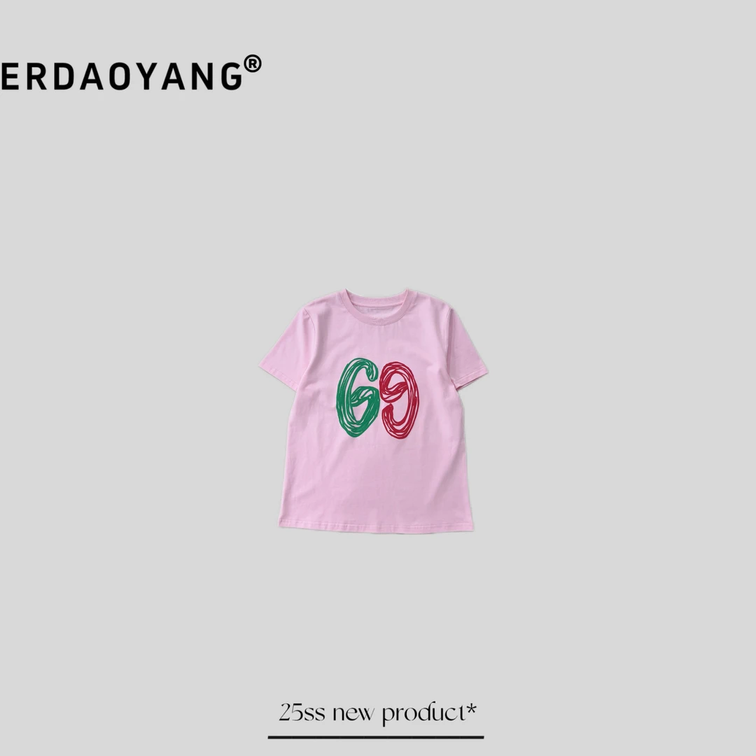 ERDAOYANG "酒神" 春夏新款拼色数字圆领短袖DX1137