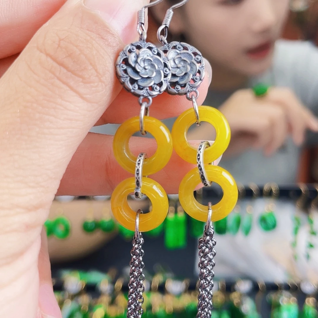 翡翠未镶嵌耳饰饰品