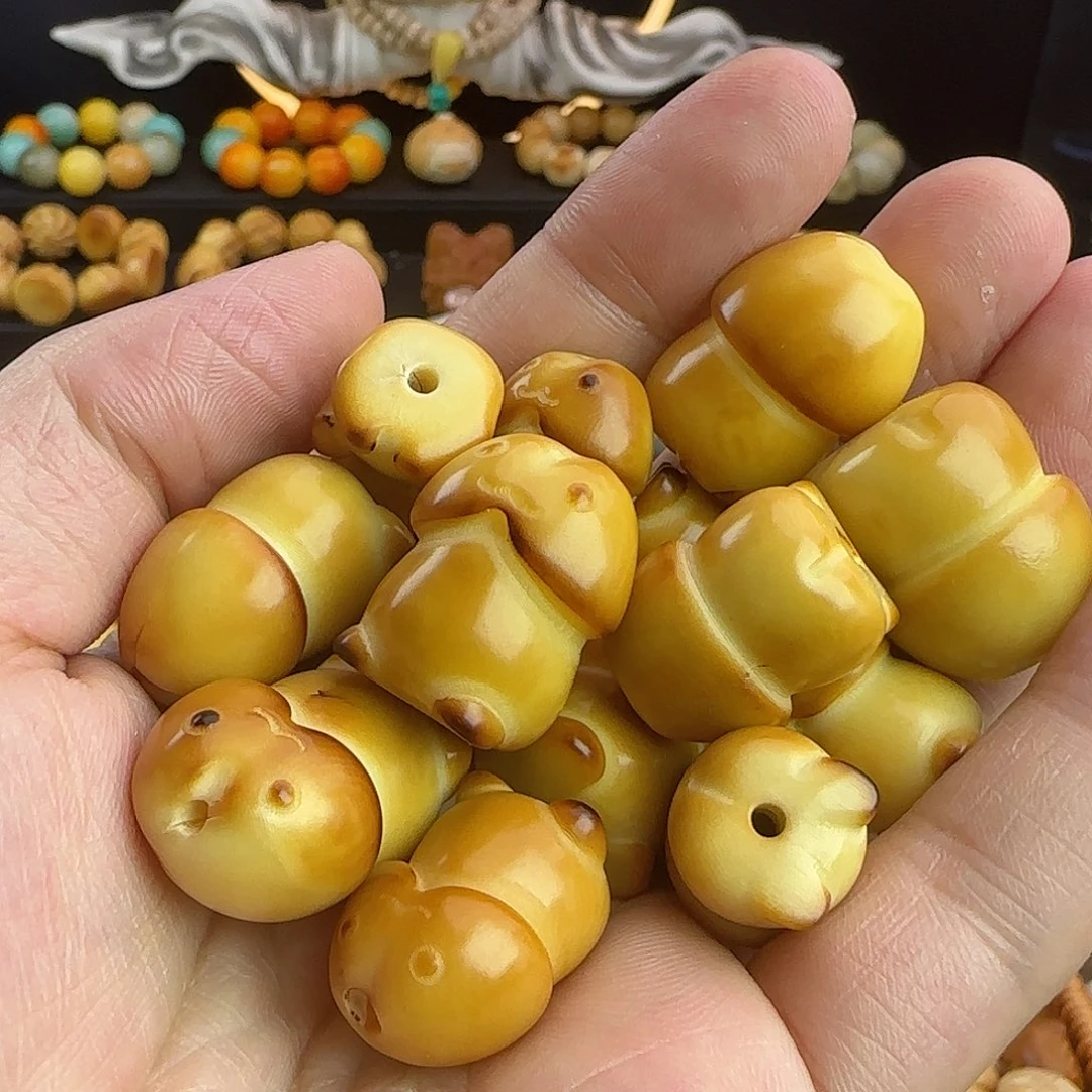 菩提根/象牙果吊坠瑕疵炭烤丁丁3颗