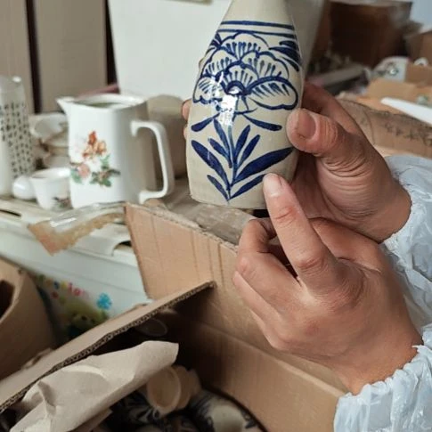 库存微瑕手绘温酒壶