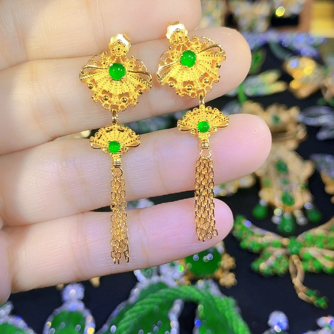 吊坠(不含链)银S925镶嵌翡翠