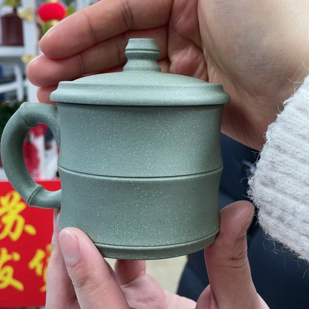 紫砂茶杯111111111豆青