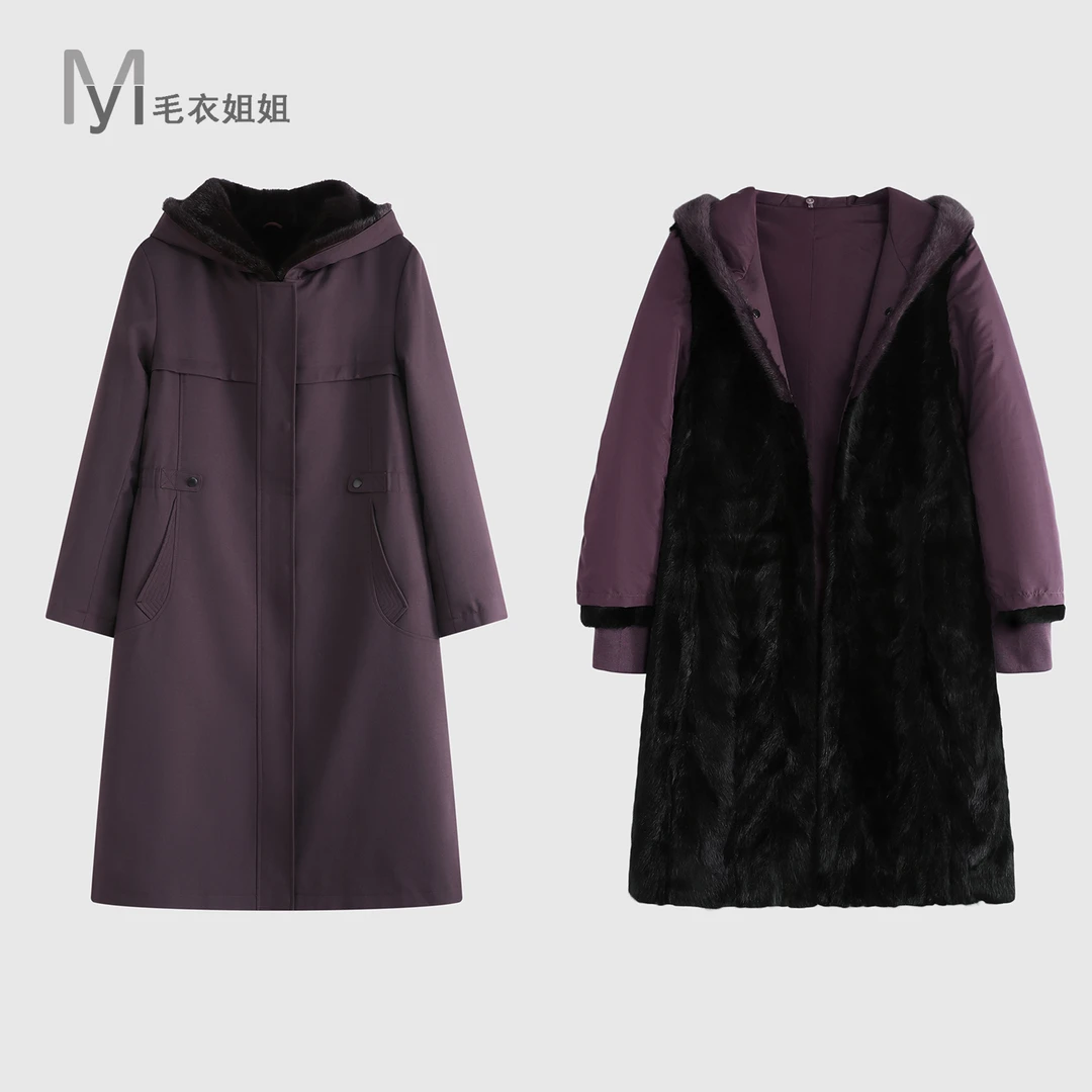 可拆卸内胆秋冬加厚长款派克服大衣外套女270-771