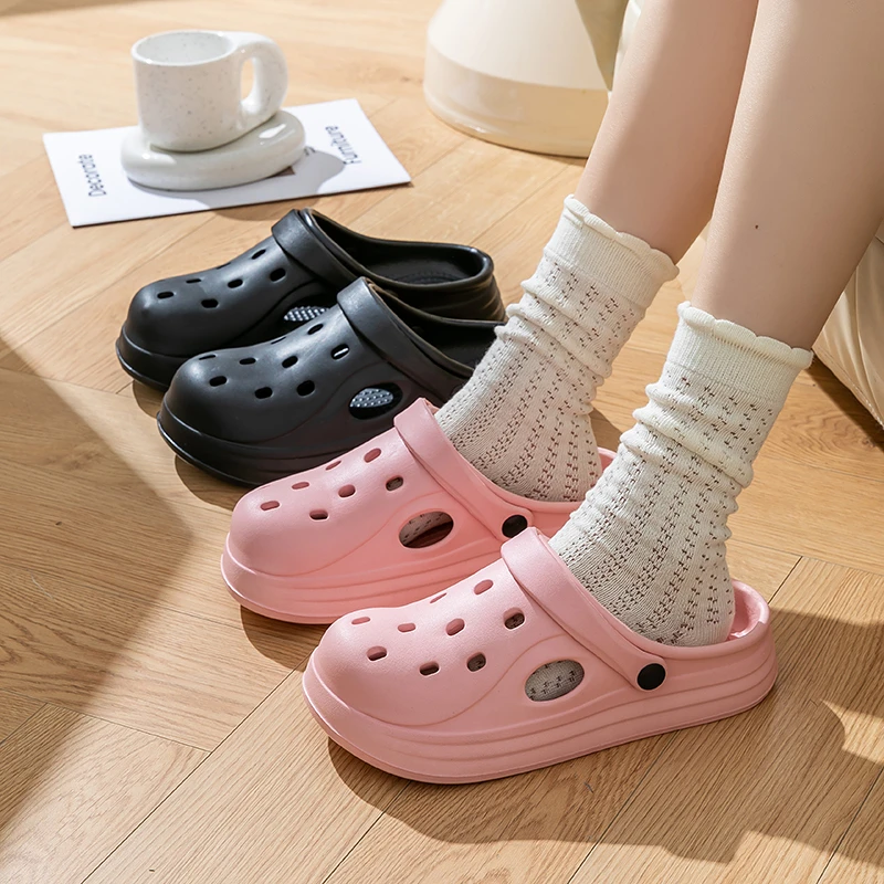 光面按摩底款洞洞女外穿夏季2025新款EVA踩屎感防滑防臭eva洞洞鞋