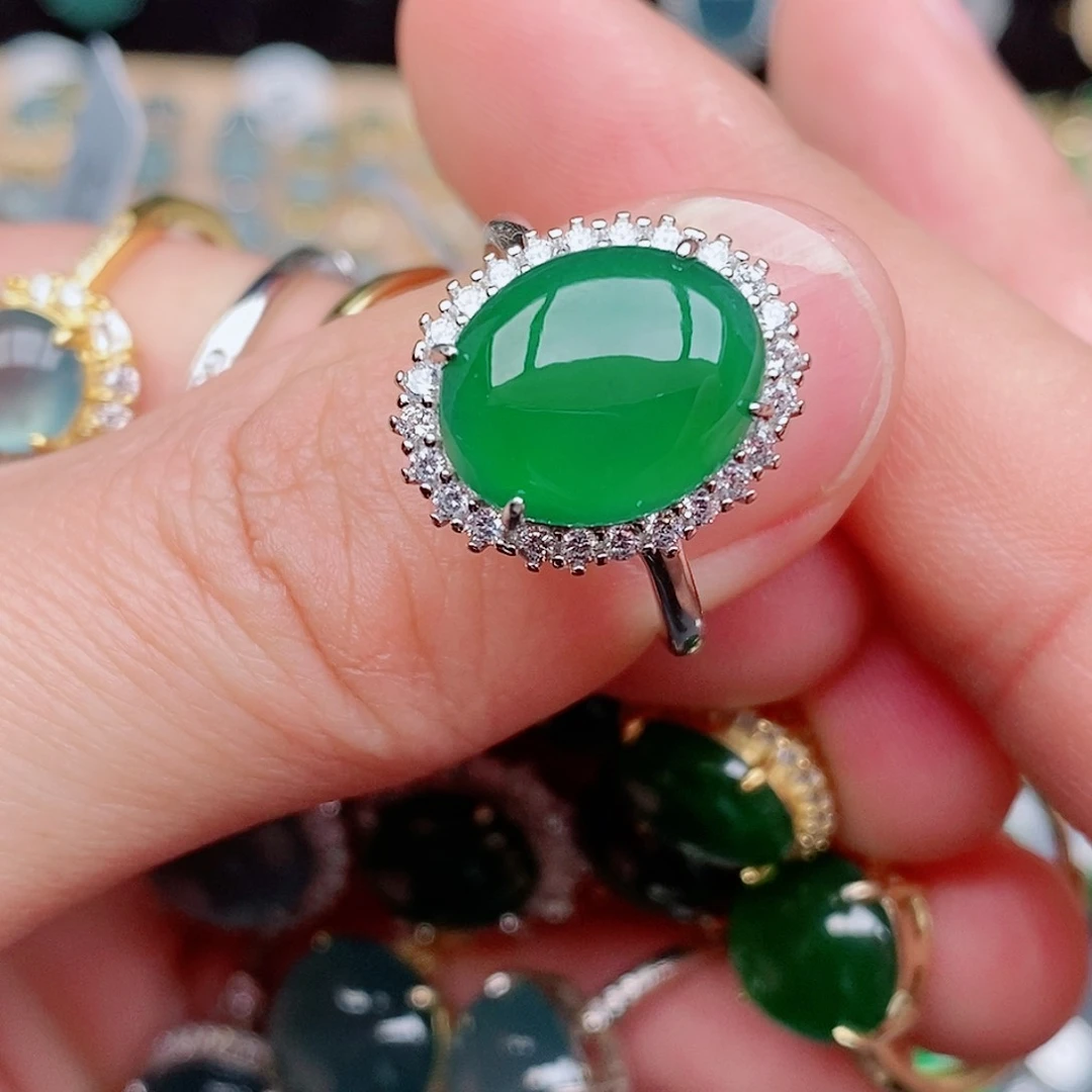 银S925镶嵌戒指翡翠