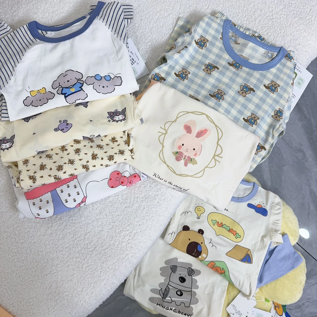 新款韩系家居服儿童秋衣秋裤套装
