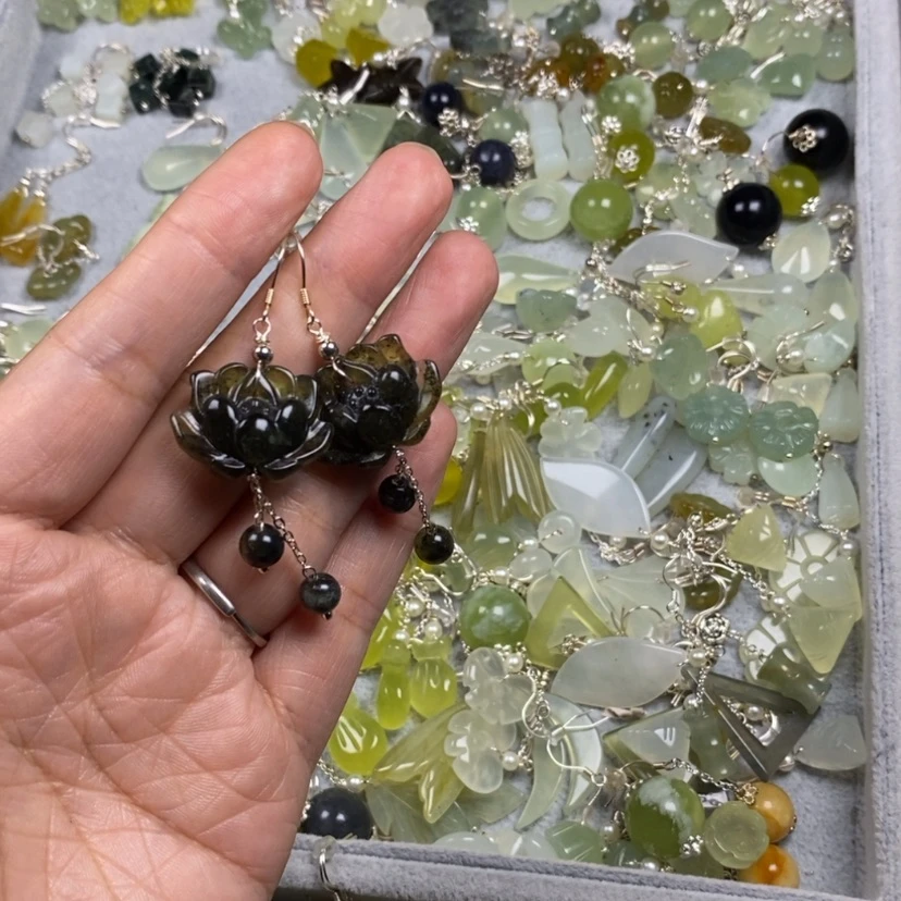 【闪购商品】未镶嵌蛇纹石玉挂件耳饰耳环项链
