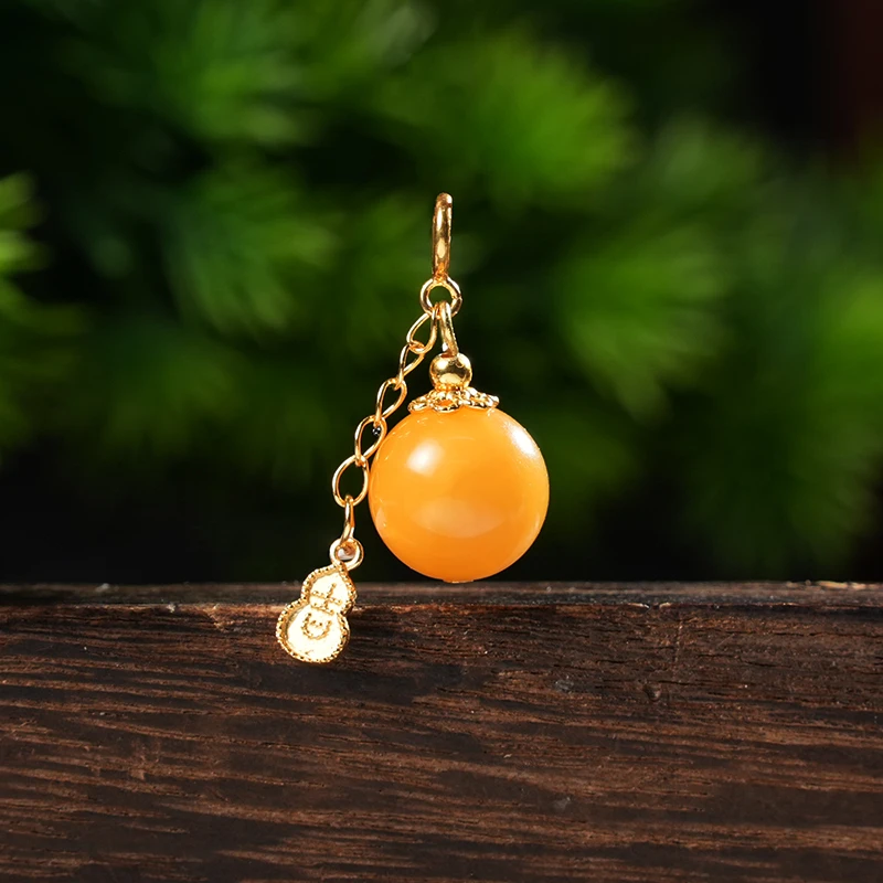 天然精品蜜蜡单珠提溜小吊坠11m+ M041849