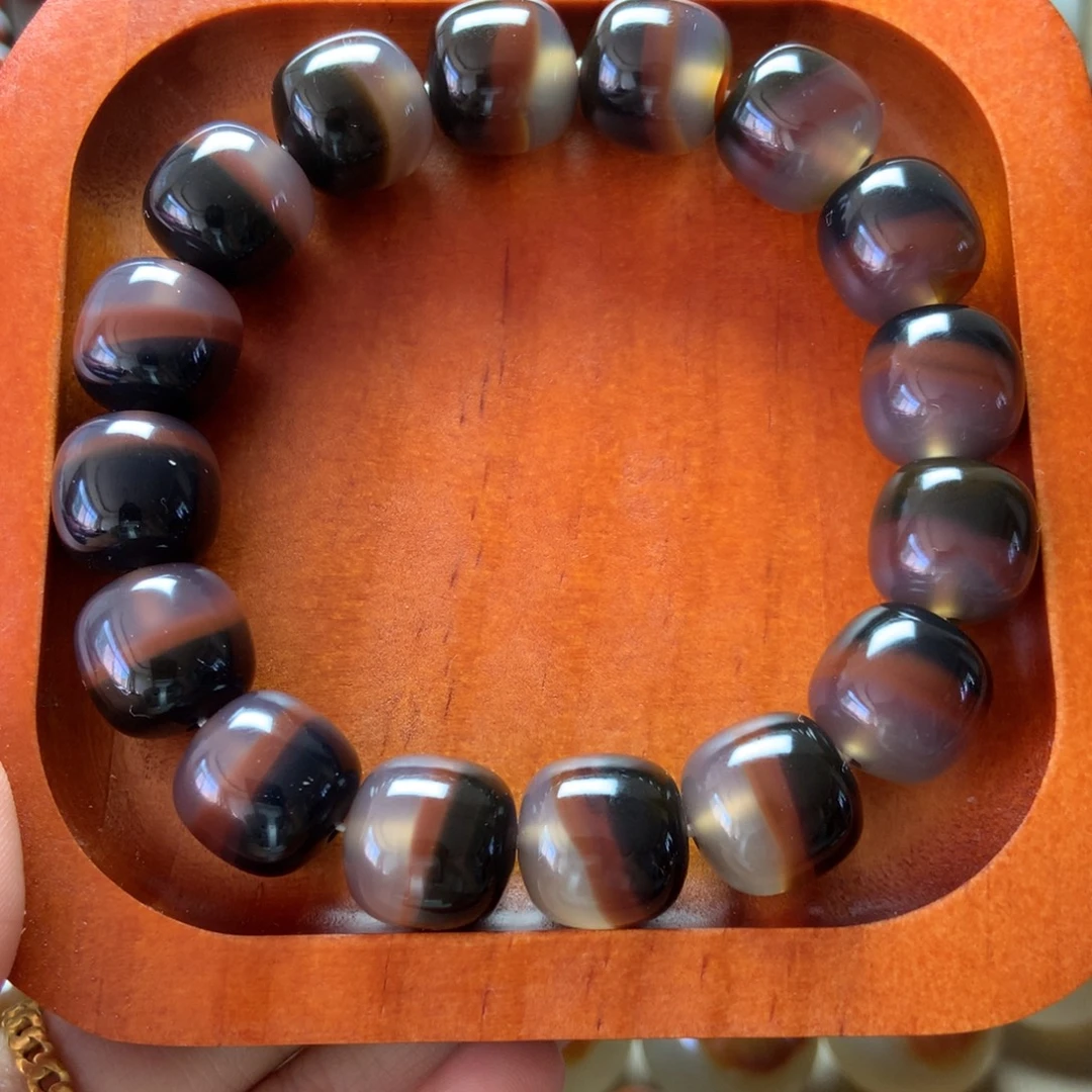 未镶嵌手串玛瑙/玉髓高品 三色玛瑙