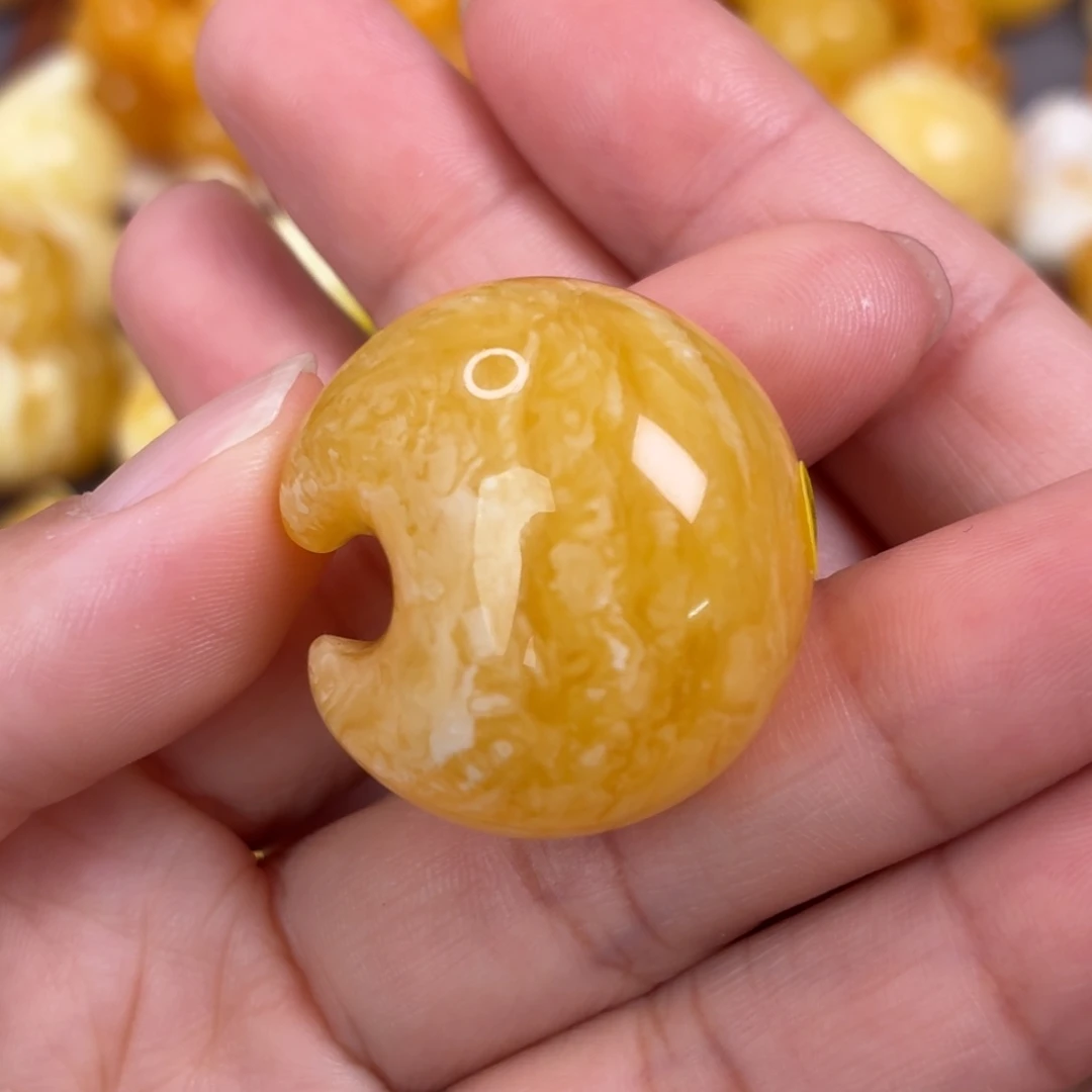 蜜蜡未镶嵌吊坠(不含链)虎皮月亮