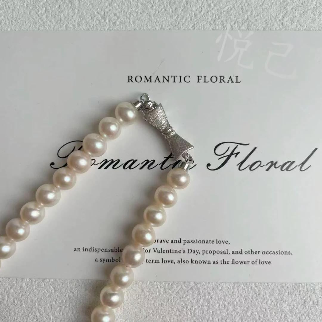 （公主链）纯天然小米珠灯泡仙女链5-7mm（悦己）s925银X项链479