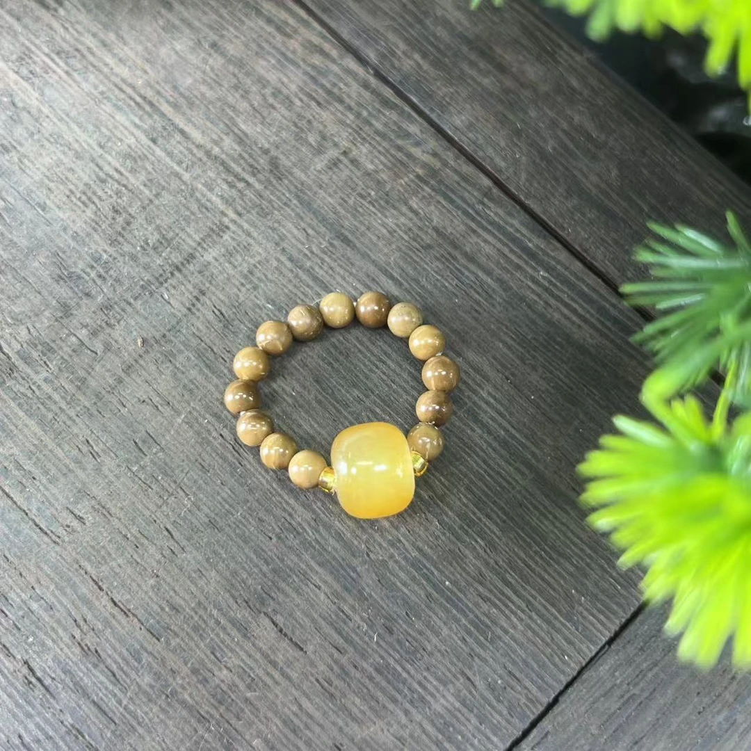 库克黄珠戒指（无礼盒）587