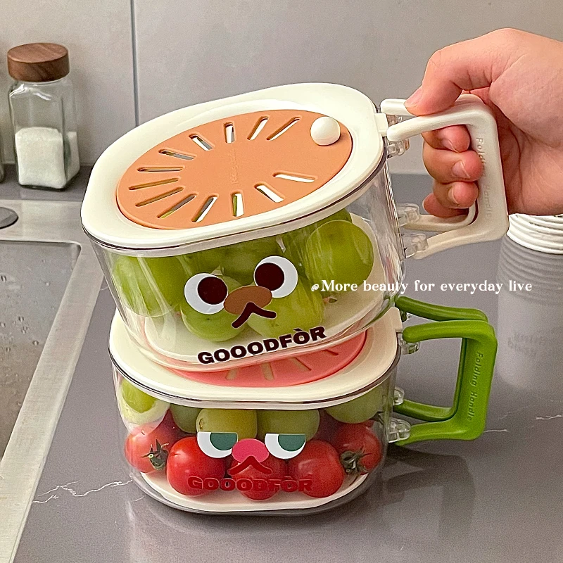 多巴胺果盘沥水篮洗水果神器双层食品级加厚多功能厨房新款洗菜盆